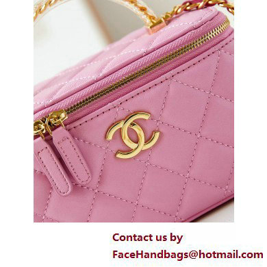 Chanel Lambskin, Resin  &  Gold-Tone Metal Clutch with Chain Bag AP3820 Dark Pink 2025